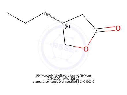 Chemical structure of (R)-4-propyl-4,5-dihydrofuran-2(3H)-one