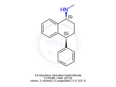 Chemical structure of 3,4-Deschloro sertraline