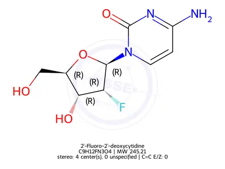 Chemical structure of 2'-Fluoro-2'-deoxycytidine