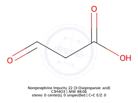 Chemical structure of Norepinephrine Impurity 22 (3-Oxopropanoic acid)
