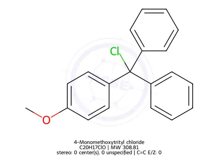 Chemical structure of 4-Monomethoxytrityl chloride
