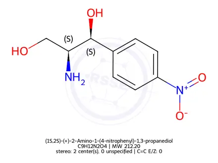 Chemical structure of (1S,2S)-(+)-2-Amino-1-(4-nitrophenyl)-1,3-propanediol