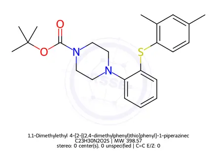 Chemical structure of 1,1-Dimethylethyl 4-[2-[(2,4-dimethylphenyl)thio]phenyl]-1-piperazinecarboxylate