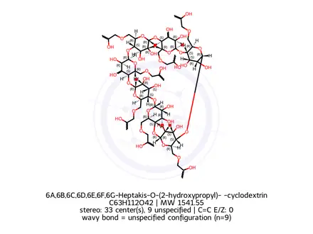 Chemical structure of 6A,6B,6C,6D,6E,6F,6G-Heptakis-O-(2-hydroxypropyl)-β-cyclodextrin