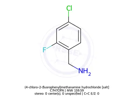 Chemical structure of (4-chloro-2-fluorophenyl)methanamine hydrochloride