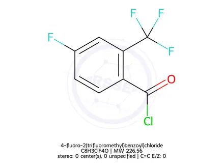 Chemical structure of 4-fluoro-2(trifluoromethyl)benzoyl)chloride