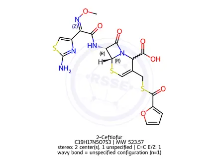 Chemical structure of Ceftiofur USP Impurity I, Δ3-Ceftiofur