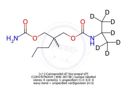 Chemical structure of (+/-)-Carisoprodol-d7 (iso-propyl-d7)