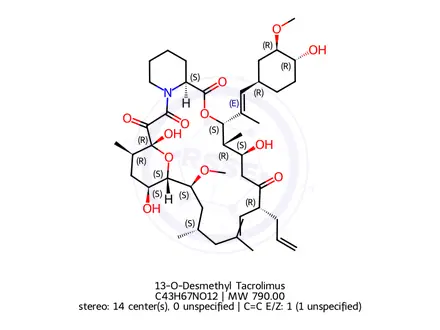 Chemical structure of 13-O-Desmethyl tacrolimus