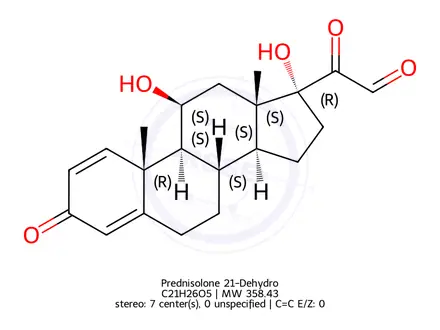 Chemical structure of 21-Dehydro Prednisolone