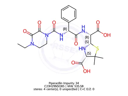 Chemical structure of Piperacillin Impurity 34