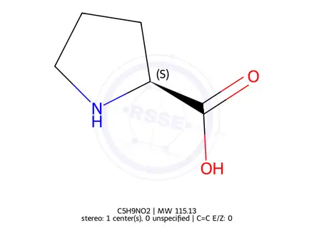 Chemical structure of L-Proline