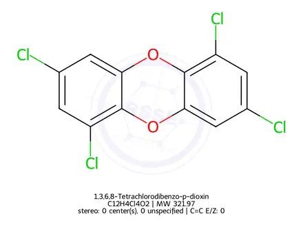 Chemical structure of 1,3,6,8-Tetrachlorodibenzo-p-dioxin