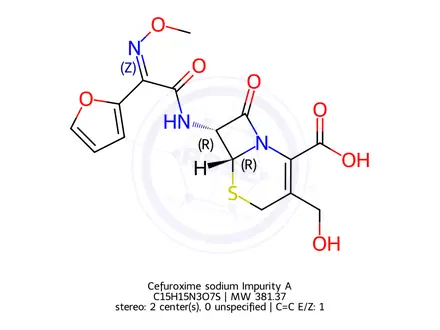 Chemical structure of Cefuroxime sodium Impurity A