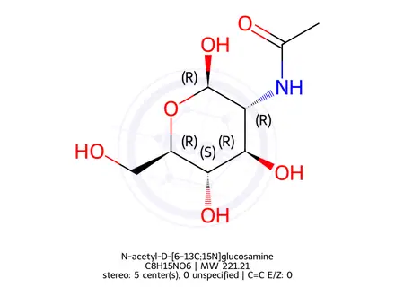 Chemical structure of N-acetyl-D-[6,6'-2H2]glucosamine