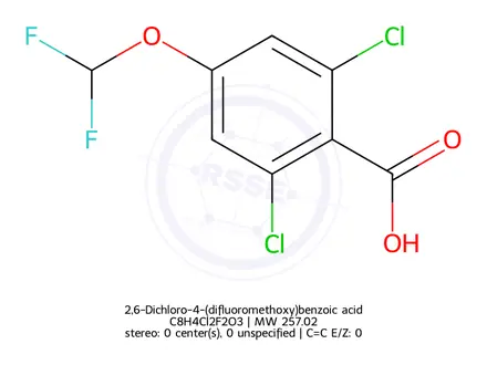 Chemical structure of 2,6-Dichloro-4-(difluoromethoxy)benzoic acid