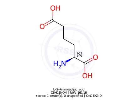 Chemical structure of L-2-Aminoadipic acid