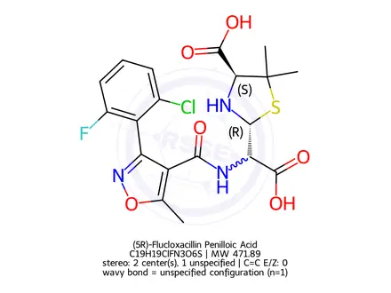 Chemical structure of Flucloxacillin Sodium Impurity A(EP)