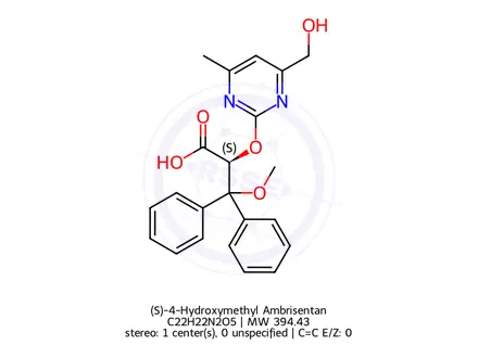 Chemical structure of (S)-4-Hydroxymethyl Ambrisentan
