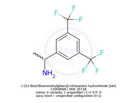 Chemical structure of 1-(3,5-Bis(trifluoromethyl)phenyl)-ethanamine hydrochloride
