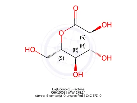 Chemical structure of L-glucono-1,5-lactone