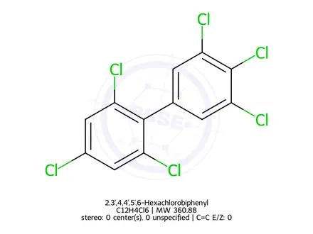 Chemical structure of 2,3',4,4',5',6-Hexachlorobiphenyl