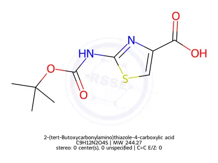 Chemical structure of 2-(tert-Butoxycarbonylamino)thiazole-4-carboxylic acid
