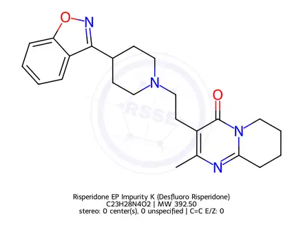 Chemical structure of Risperidone EP Impurity K (Desfluoro Risperidone)