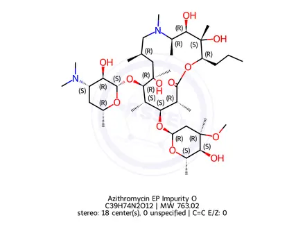 Chemical structure of Azithromycin EP Impurity O