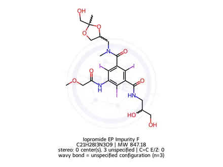 Chemical structure of Iopromide EP Impurity F (Mixture of Diastereomers)