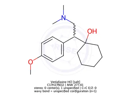Chemical structure of Venlafaxine HCl