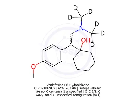 Chemical structure of Venlafaxine D6 Hydrochloride