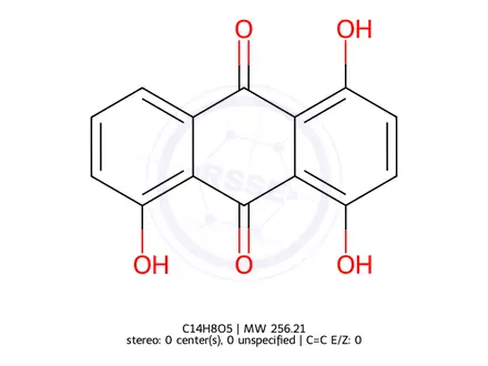 Chemical structure of 1,4,5-trihydroxyanthraquinone