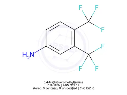 Chemical structure of 3,4-bis(trifluoromethyl)aniline