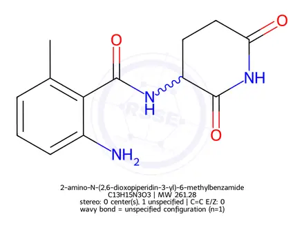Chemical structure of 2-amino-N-(2,6-dioxopiperidin-3-yl)-6-methylbenzamide