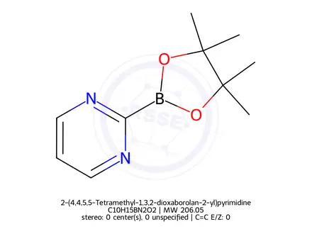 Chemical structure of 2-(4,4,5,5-Tetramethyl-1,3,2-dioxaborolan-2-yl)pyrimidine