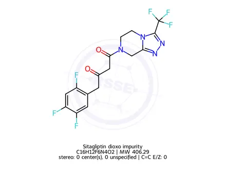Chemical structure of Sitagliptin dioxo impurity