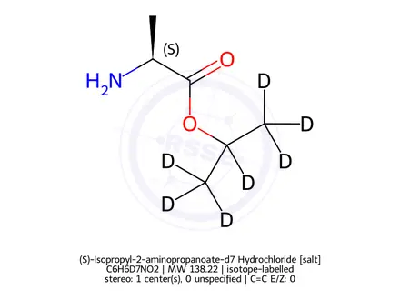 Chemical structure of (S)-Isopropyl-2-aminopropanoate-d7 Hydrochloride