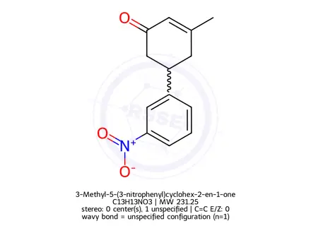 Chemical structure of 3-Methyl-5-(3-nitrophenyl)cyclohex-2-en-1-one