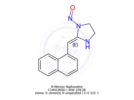 Chemical structure of 2-(1-Naphthalenylmethylene)-1-nitrosoimidazolidine