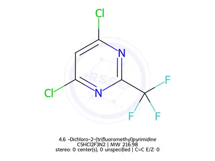 Chemical structure of 4,6 -Dichloro-2-(trifluoromethyl)pyrimidine