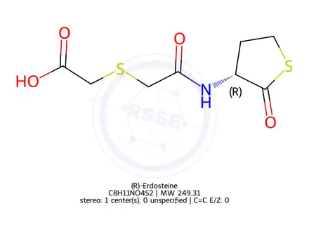 Chemical structure of (R)-Erdosteine