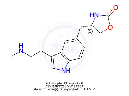 Chemical structure of Zolmitroptan EP impurity G
