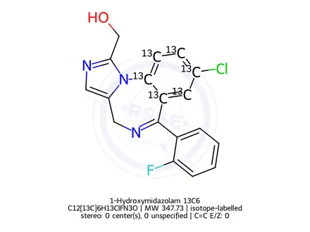 Chemical structure of 1-Hydroxymidazolam 13C6