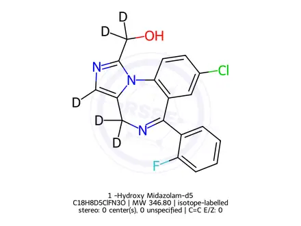 Chemical structure of 1’-Hydroxy Midazolam-d5