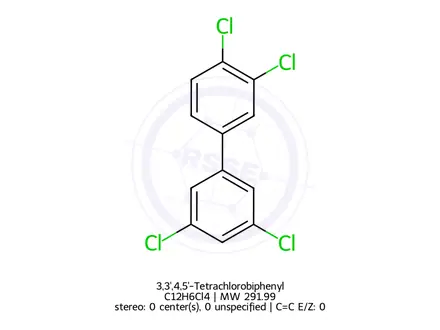 Chemical structure of 3,3',4,5'-Tetrachlorobiphenyl