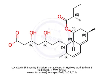 Chemical structure of Lovastatin EP Impurity B Sodium Salt (Lovastatin Hydroxy Acid Sodium Salt)