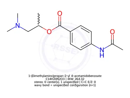 Chemical structure of 1-(Dimethylamino)propan-2-yl 4-acetamidobenzoate