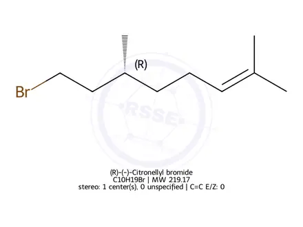 Chemical structure of (R)-(-)-Citronellyl bromide