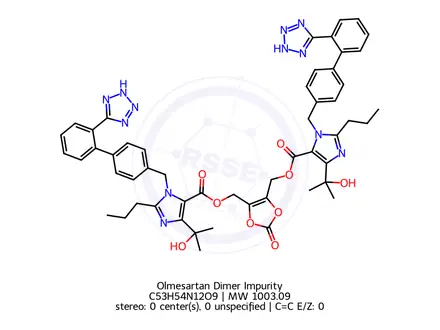 Chemical structure of Olmesartan Dimer Impurity